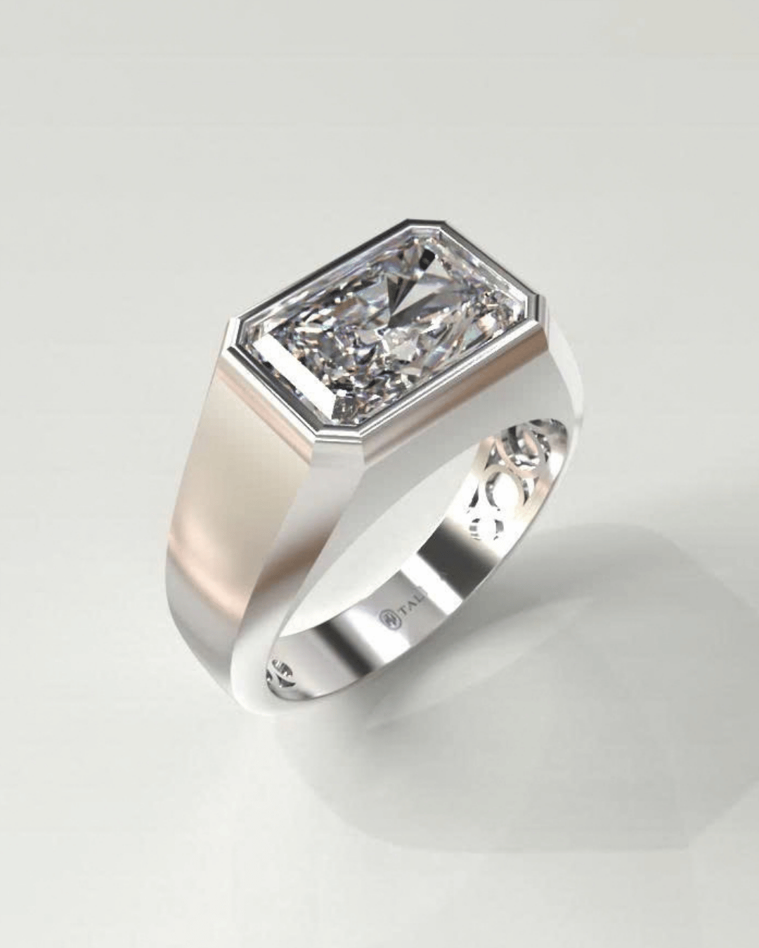 2ct Radiant Signet Ring